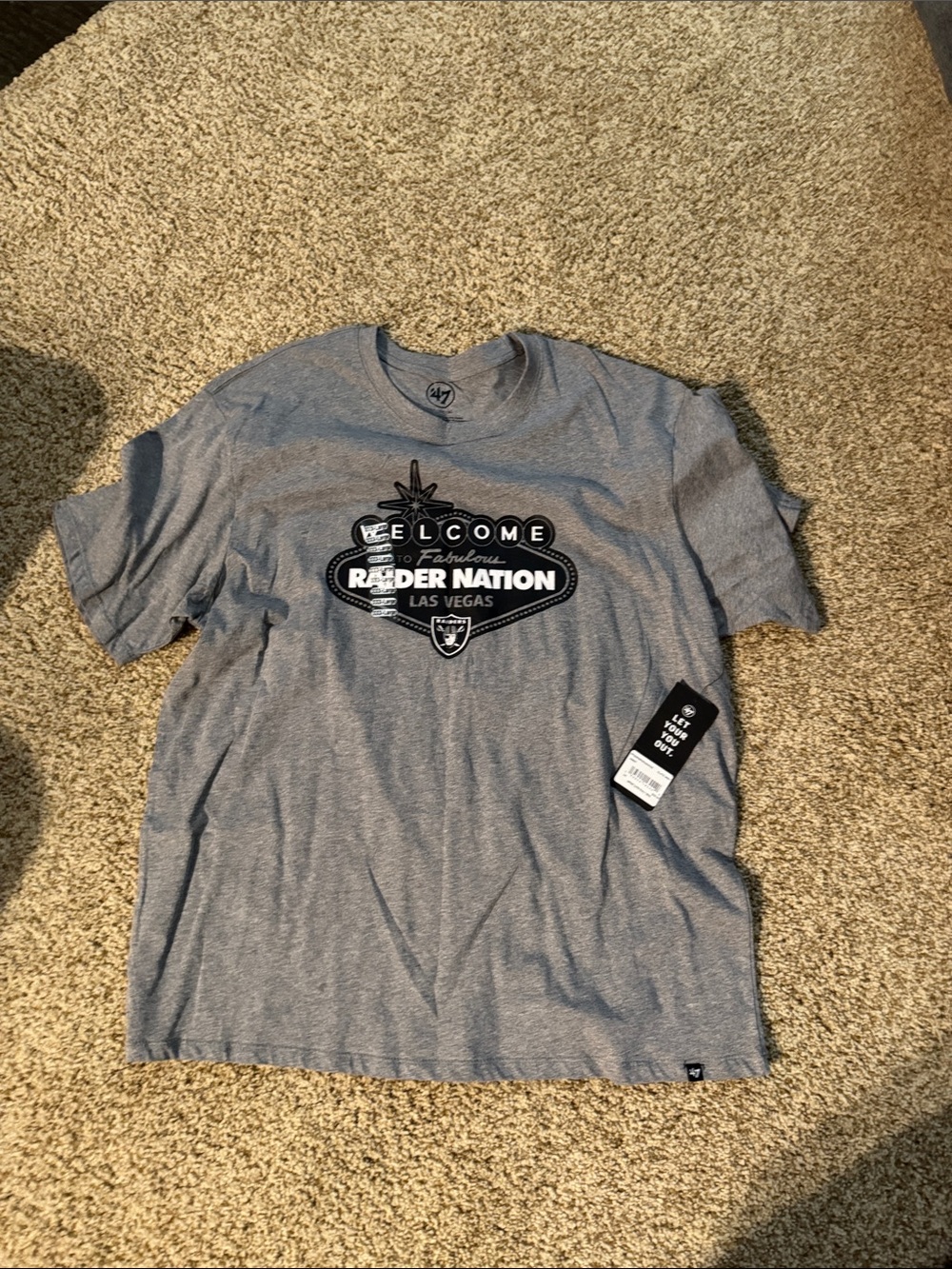 47 Las Vegas Raider Nation Heather Gray Short Sleeve Tee